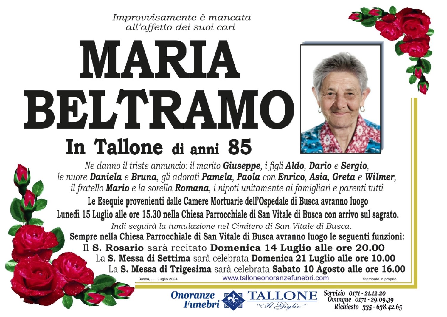 Maria Beltramo<small class='fs-20'><br/>In Tallone</small>